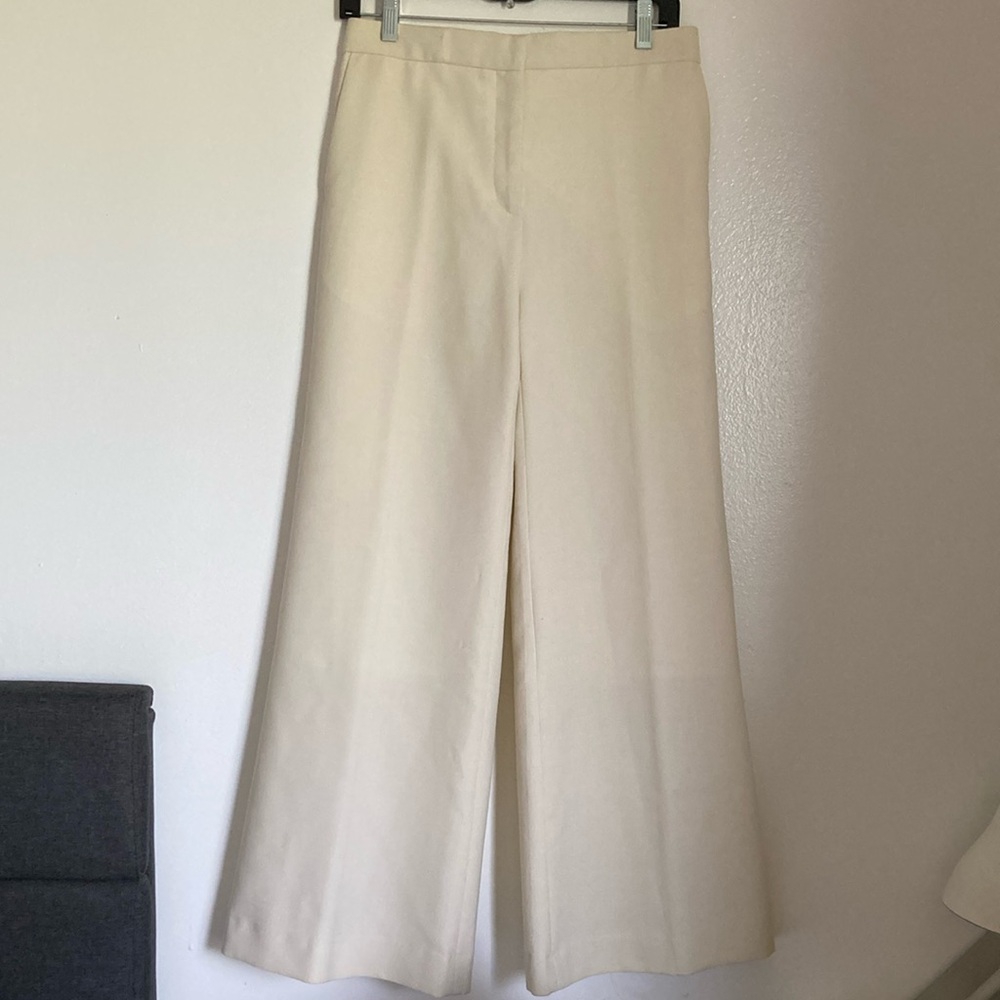 Sandro Wide Leg Pants in Light Beige/Cream - Picture 2 of 14